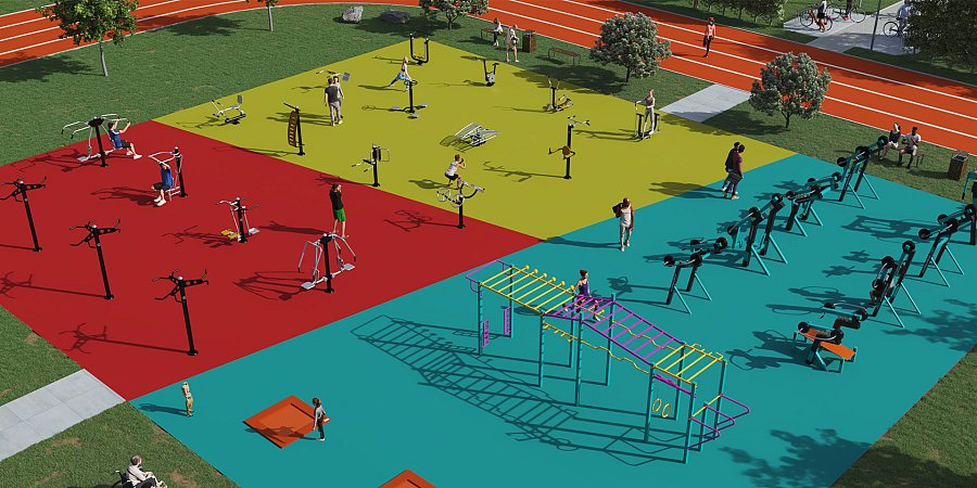Kombinierte Fitnessparkzone