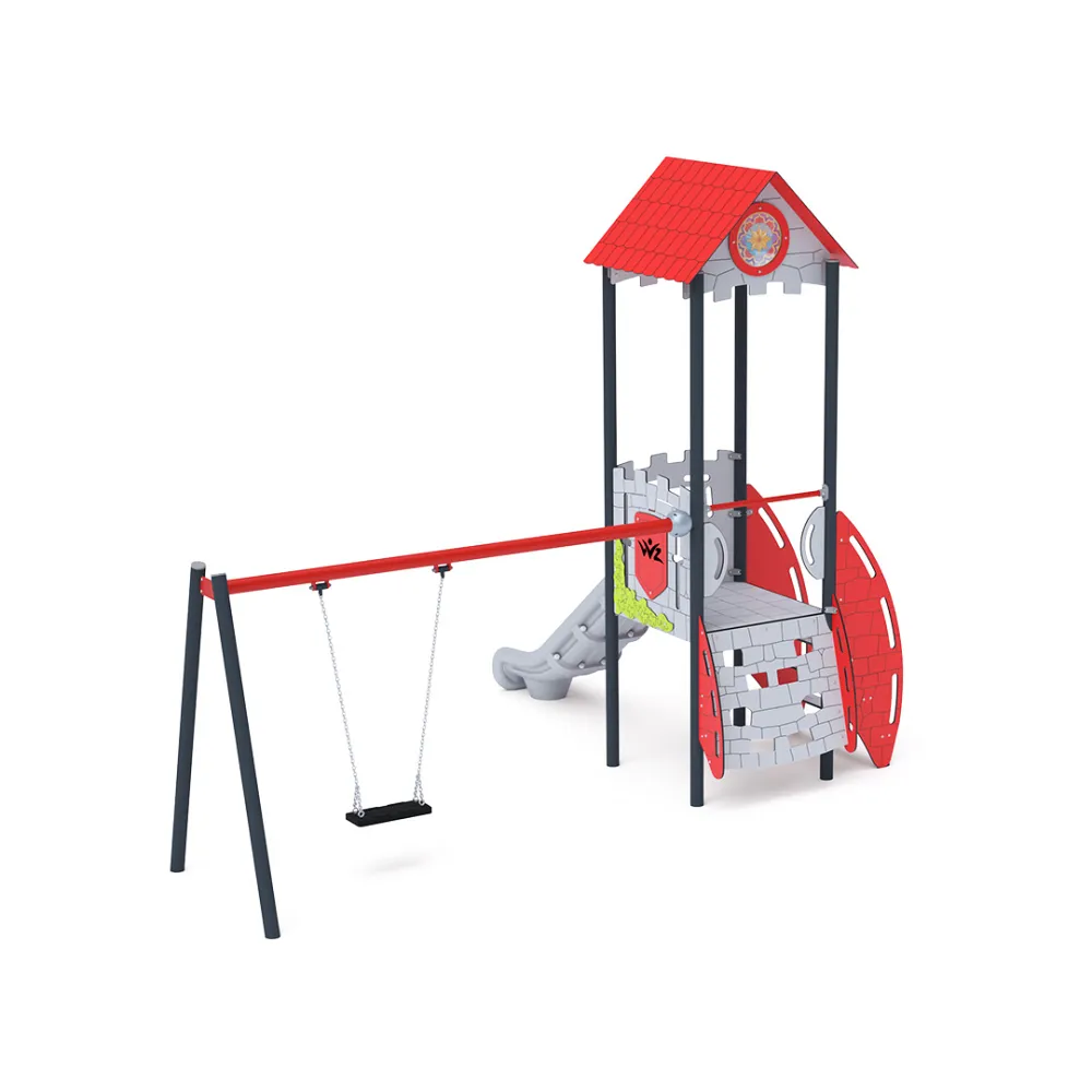 Einturm-Kombispielanlage - Hoch, mit Dach VVZ-VZP1-002-10