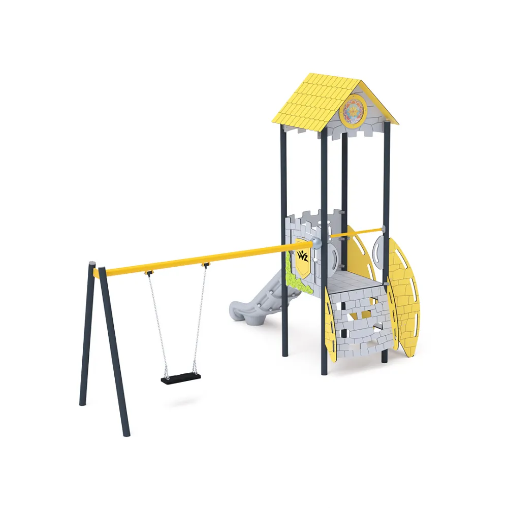 Einturm-Kombispielanlage - Hoch, mit Dach VVZ-VZP1-002-10