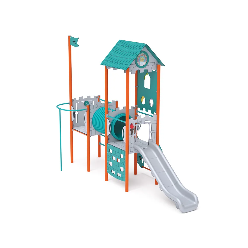 Doppelturm-Kombispielanlage - Hoch, mit Dach VVZ-VZP2-003-10