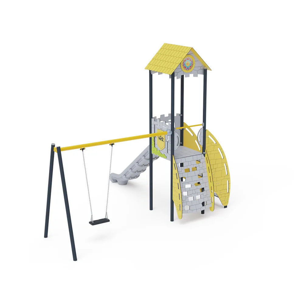 Einturm-Kombispielanlage - Hoch, mit Dach VVZ-VZP1-002-15
