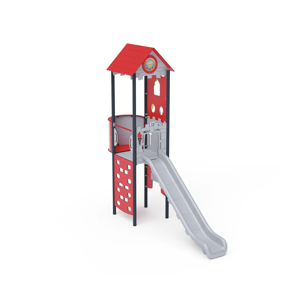 Einturm-Kombispielanlage - Hoch, mit Dach VVZ-VZP1-006-15