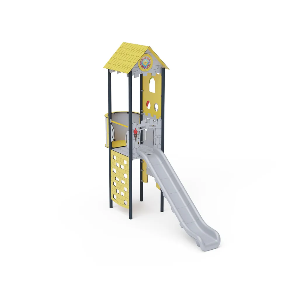 Einturm-Kombispielanlage - Hoch, mit Dach VVZ-VZP1-006-15