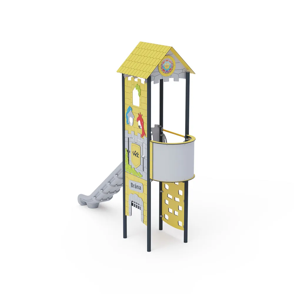 Einturm-Kombispielanlage - Hoch, mit Dach VVZ-VZP1-006-15