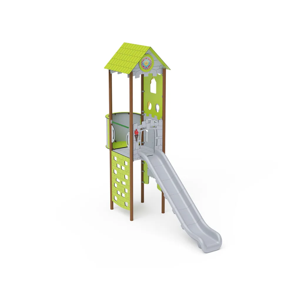Einturm-Kombispielanlage - Hoch, mit Dach VVZ-VZP1-006-15