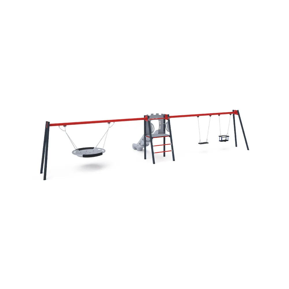 Doppelrutsche mit Schaukel - Sitz 1x Classic, 1x Baby, 1x Nest VVZ-AP006-10