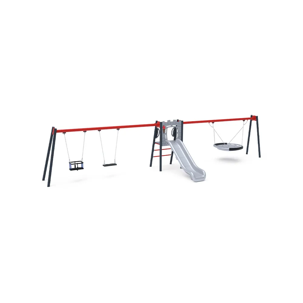 Doppelrutsche mit Schaukel - Sitz 1x Classic, 1x Baby, 1x Nest VVZ-AP006-10