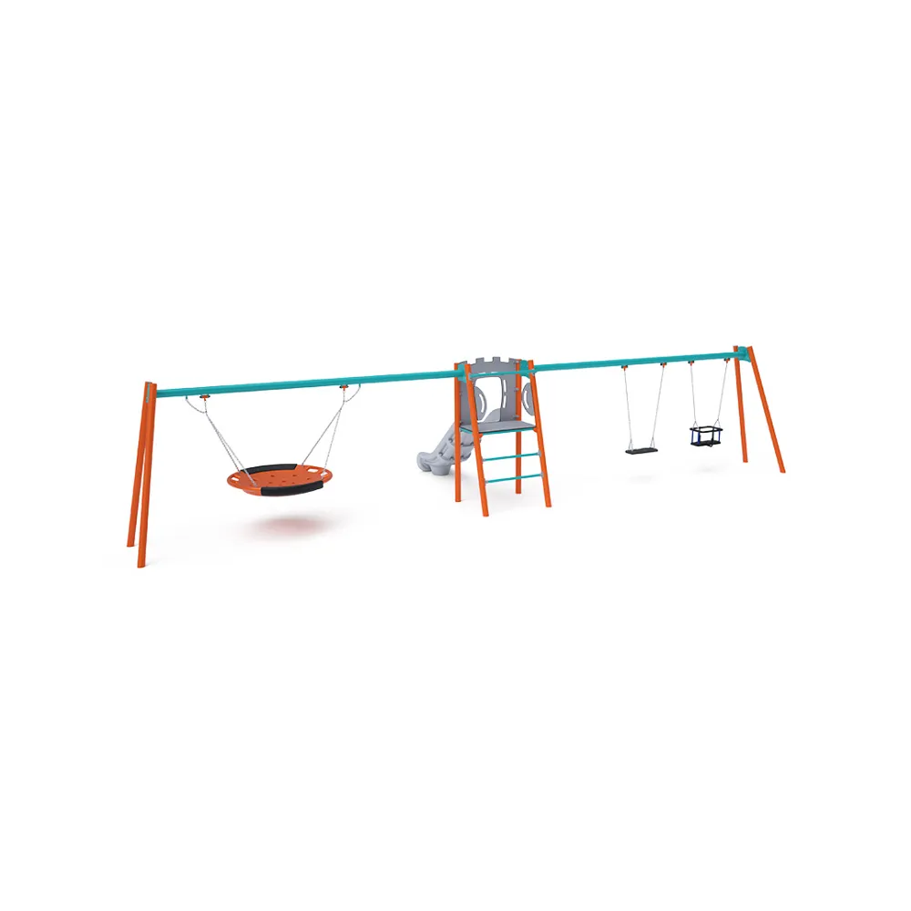 Doppelrutsche mit Schaukel - Sitz 1x Classic, 1x Baby, 1x Nest VVZ-AP006-10