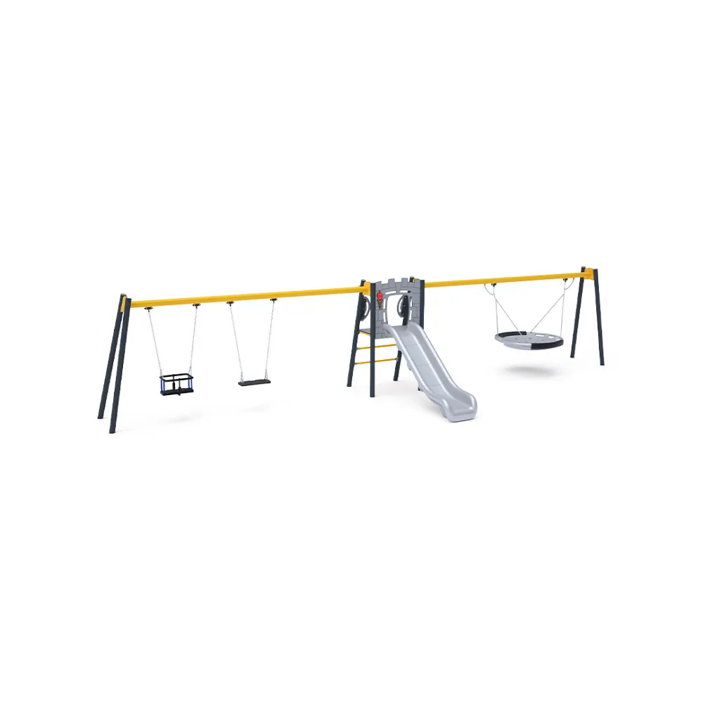 Doppelrutsche mit Schaukel - Sitz 1x Classic, 1x Baby, 1x Nest VVZ-AP006-10
