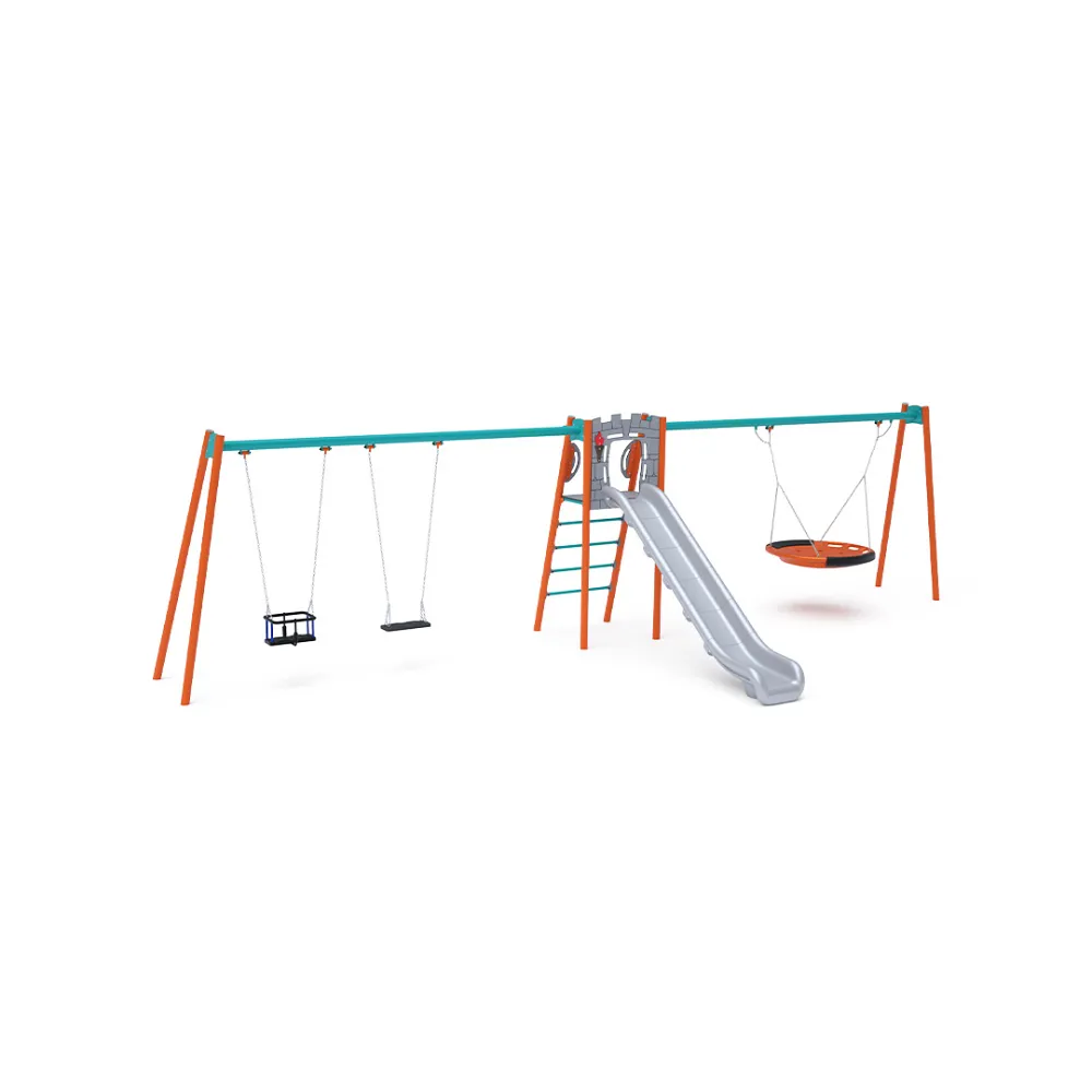 Doppelrutsche mit Schaukel - Sitz 1x Classic, 1x Baby, 1x Nest VVZ-AP006-15
