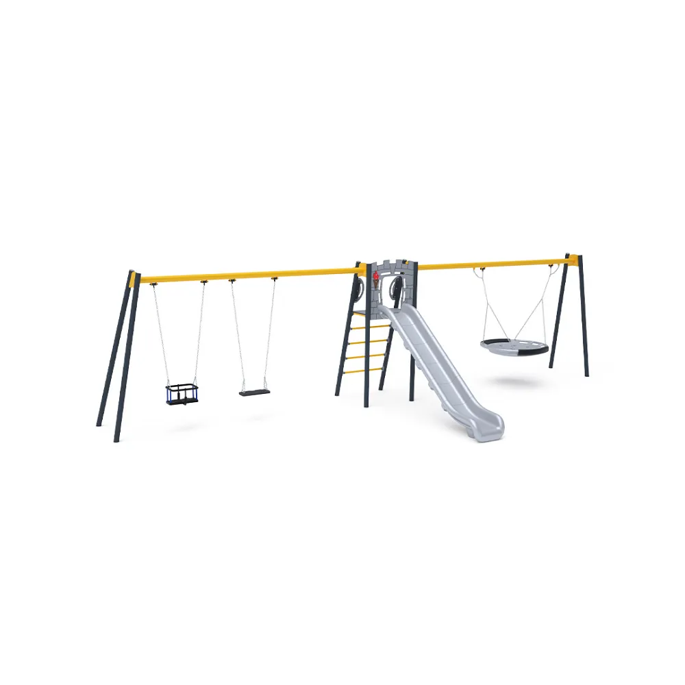 Doppelrutsche mit Schaukel - Sitz 1x Classic, 1x Baby, 1x Nest VVZ-AP006-15