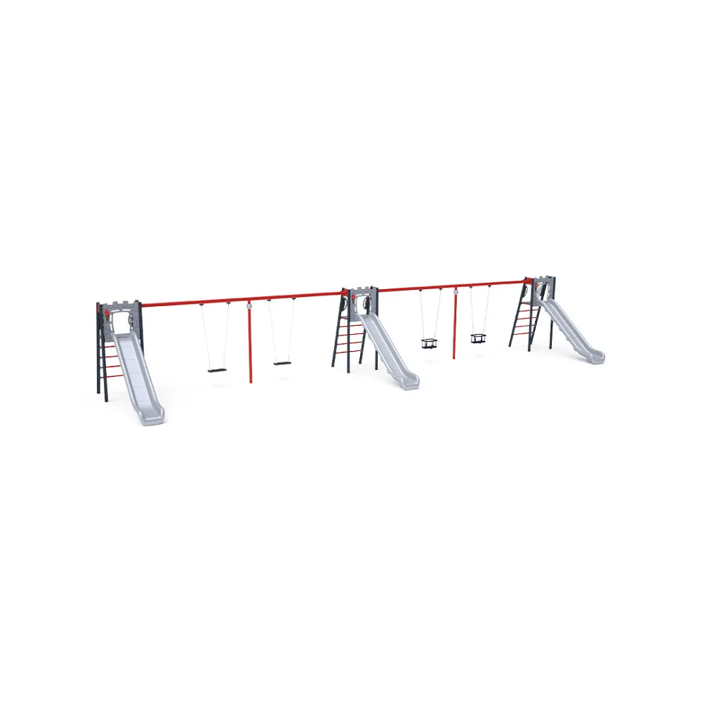 Dreifachrutsche mit Schaukel - Sitz 2x Classic, 2x Baby VVZ-AP010-15