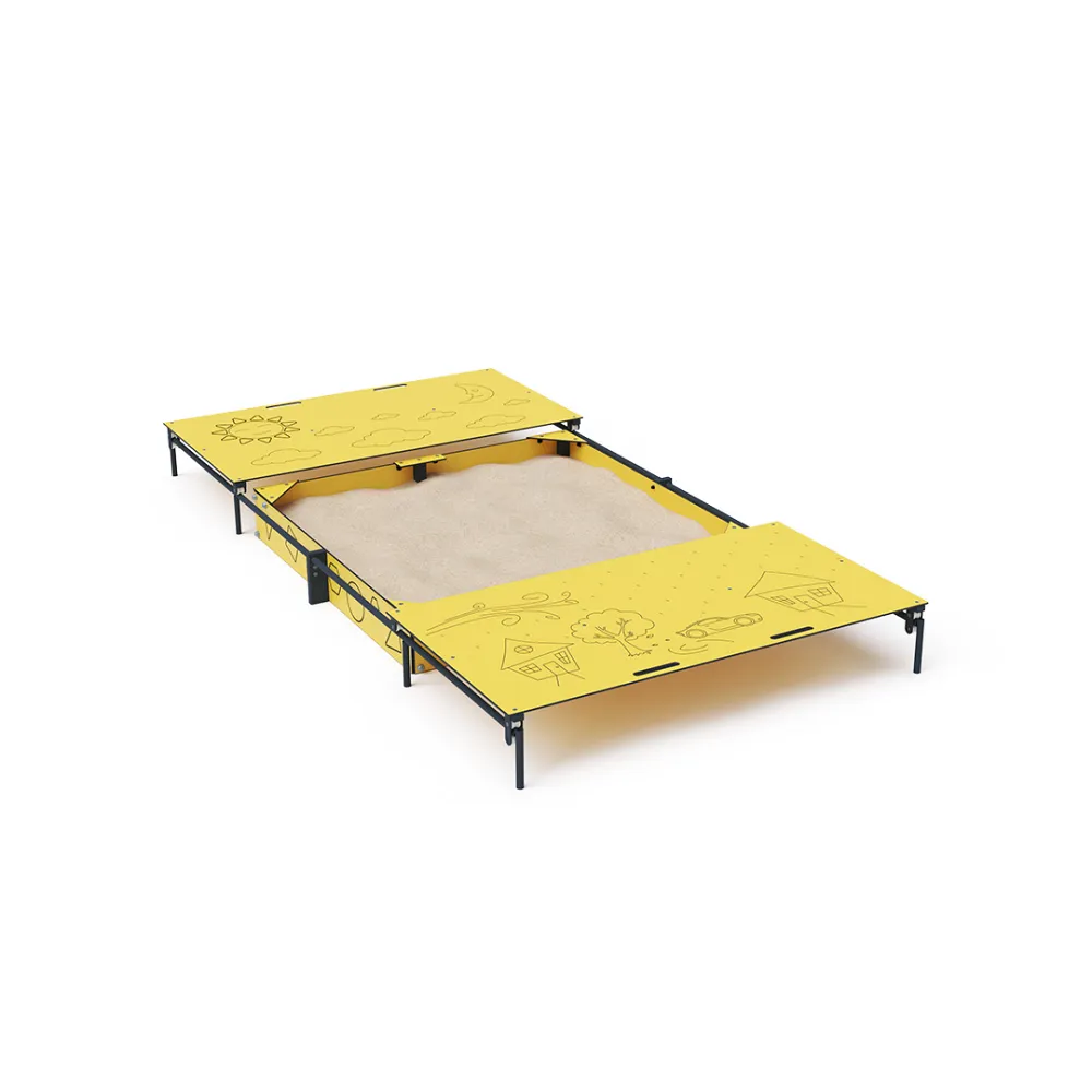 Pädagogischer Sandkasten 2 × 2 m mit Abdeckung VVZ-PD011